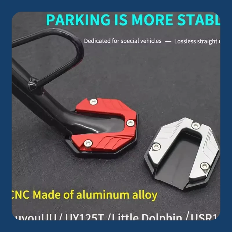 

Scooter Motorbike Accessories Extension Foot Pad Support Plate Aluminum Alloy Motorcycle Bike Kickstand Extender Foot Side Stand