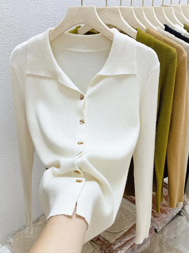

2025 однобортный вязаный модный трикотаж, однотонный кардиган, джемперы, женские кардиганы, осенне-зимний свитер
