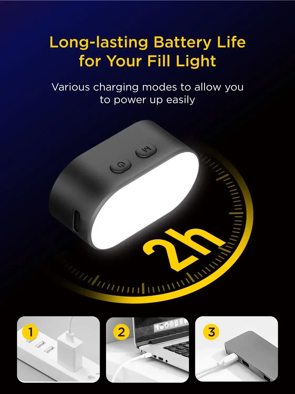 Magnetyczne światło wypełniające RGB do gimbala LED Video Photography Light 3 jasności i 7 regulacji kolorów dla AOCHUAN Smart S2 /X Pro