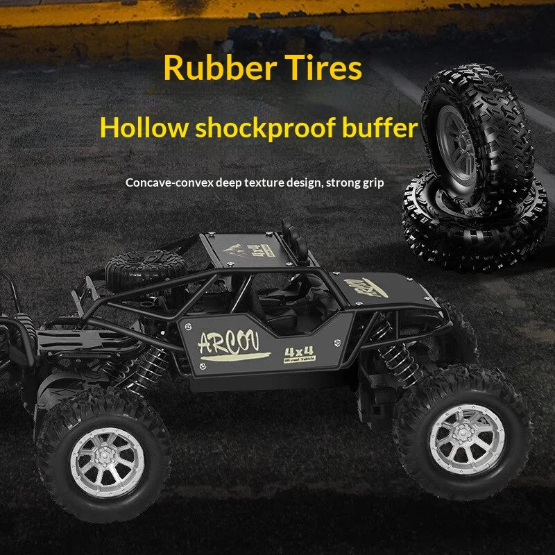 Oversized 4WD Remote Control Off Road Crawler Drift High Speed Truck With Rubber Tires Shock Proof Rechargeable Toy For Kids