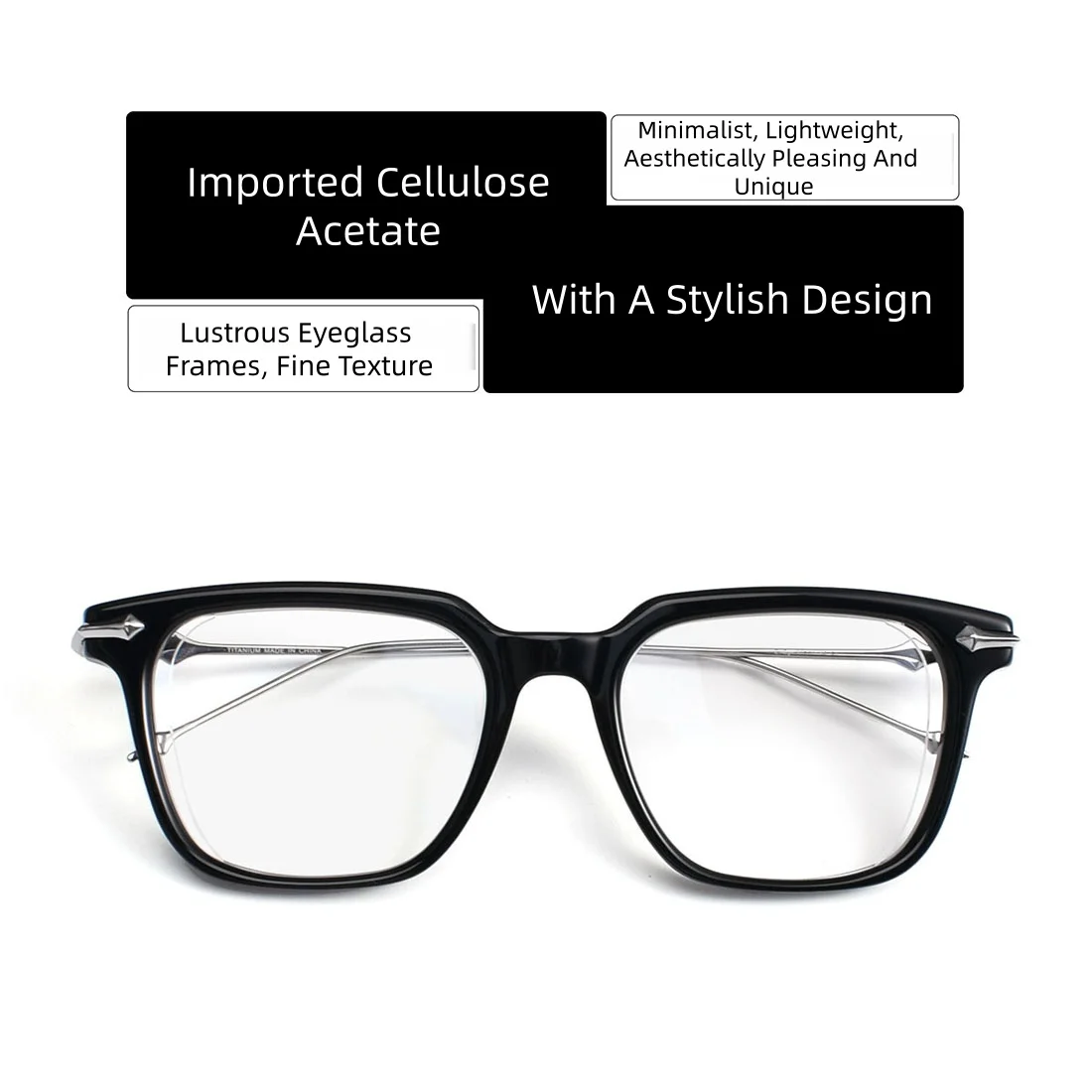 

Men and Women Exquisite Fashion Titanium Alloy Unique Hollow Design Computer Reading Anti Blue Light Myopia Glasses Frame UV400