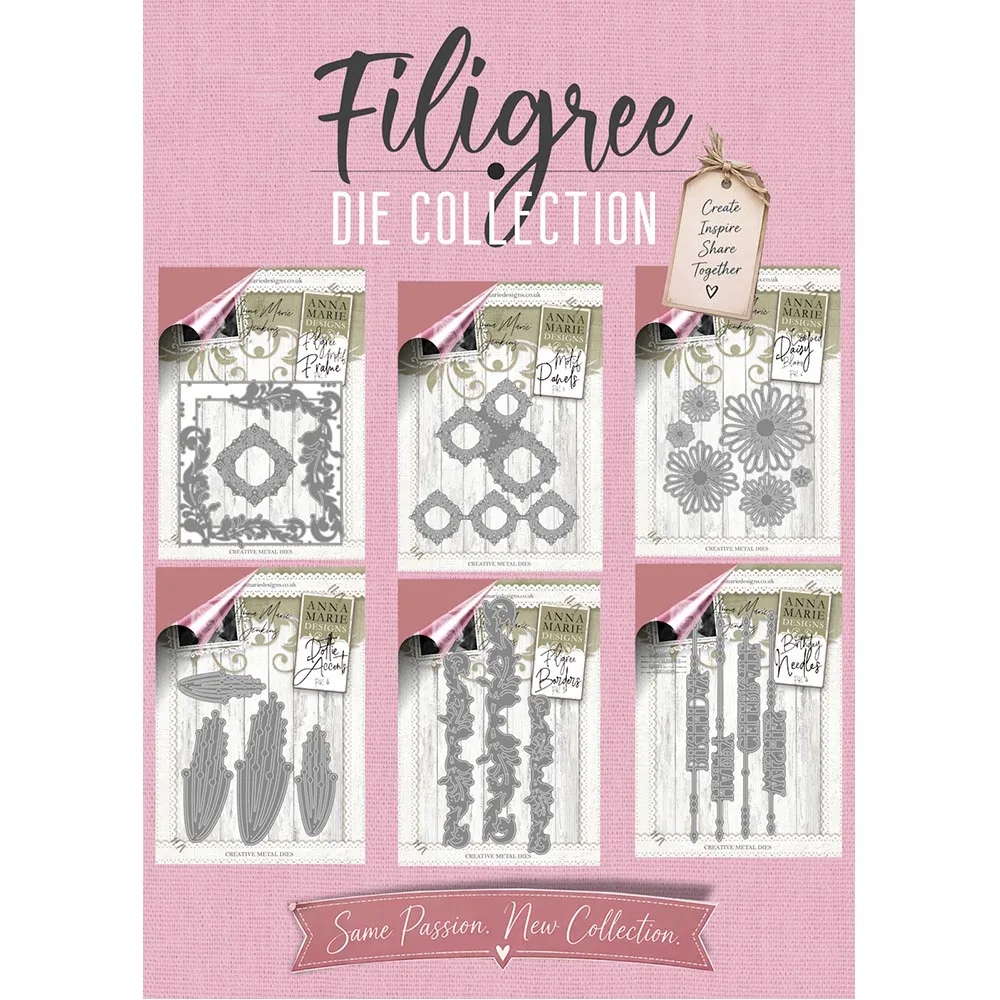 Bloom-Hintergrund-Stanzset, Filigrane Ränder, Metall-Stanzformen für DIY-Scrapbooking, dekorative Bastelarbeiten, Prägevorlage, Neu 2026