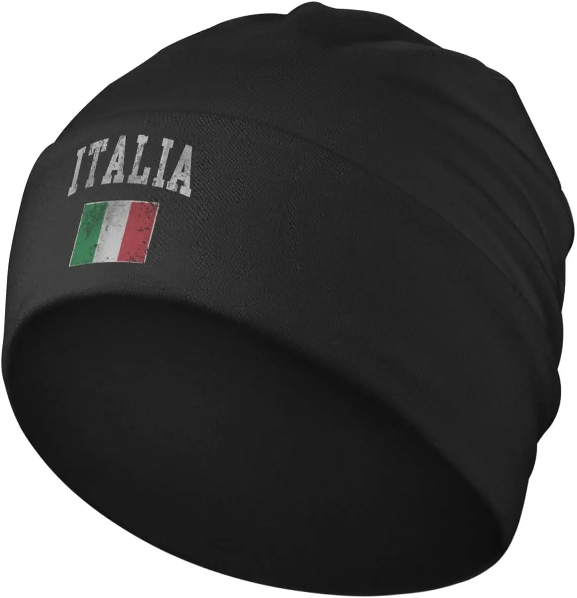 Funny-Italia-Italian-Italy-Flag Gifts for Women Men Black Slouchy Beanie Hats Chemo Caps for Women and Men Hedging Hat 2