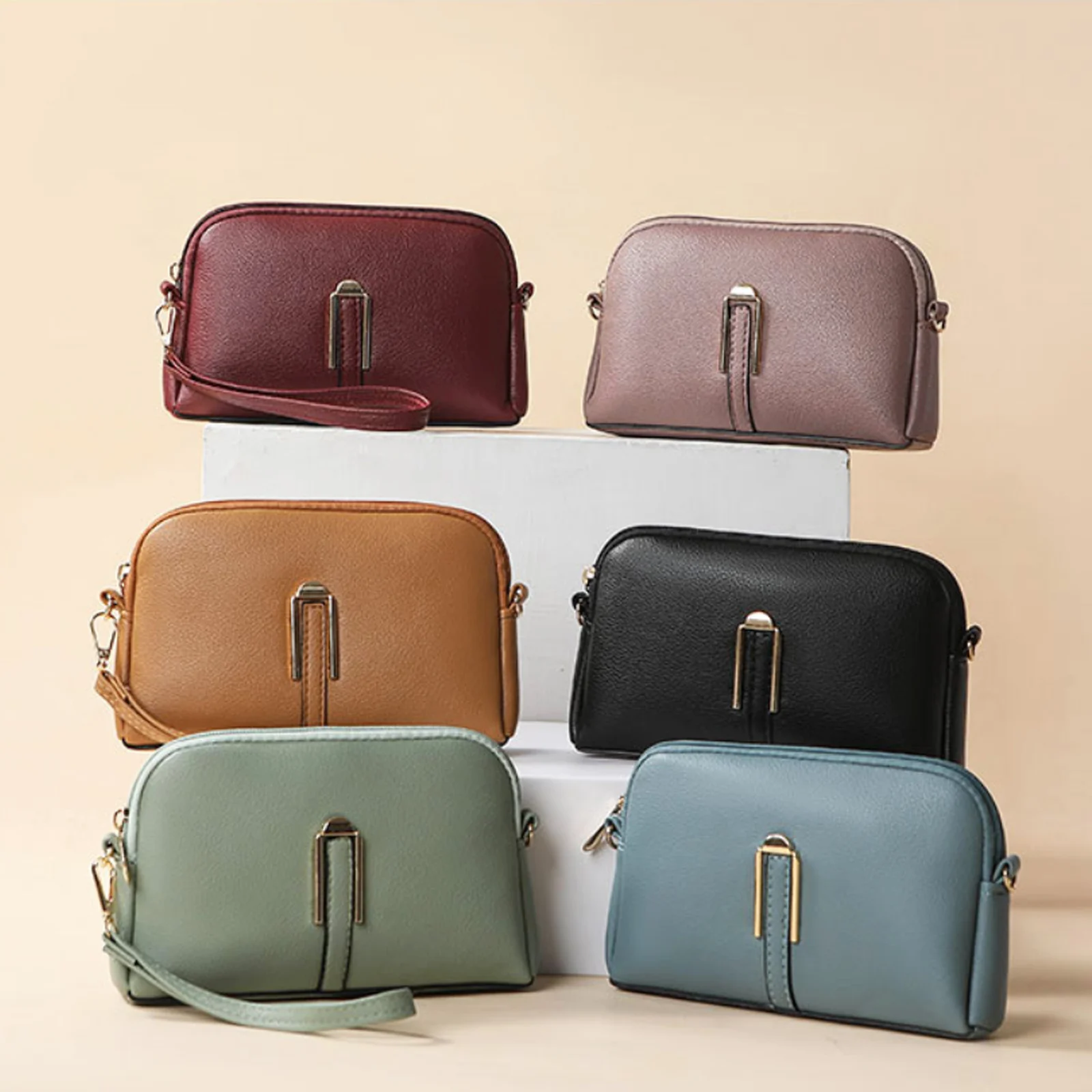 PU Leather Bag Luxury Women's Crossbody Bag for Woman Female Solid Color Clutch Phone Bags Shoulder Bag Messenger Bag Sac