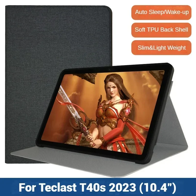 

Auto Wake/Sleep Slim Flip Book Cover For Teclast T40s 10.4" Smart Tablet Case Folding Stand Funda with Soft TPU Back Shell