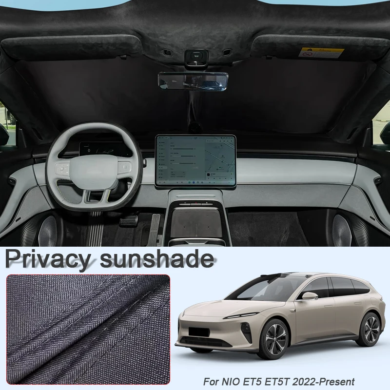 

Автомобильный черный солнцезащитный козырек для окон для NIO ET5 ET5T 2022-настоящее время, автоматическая защита от УФ-лучей, теплоизоляционная защитная крышка, аксессуары для интерьера