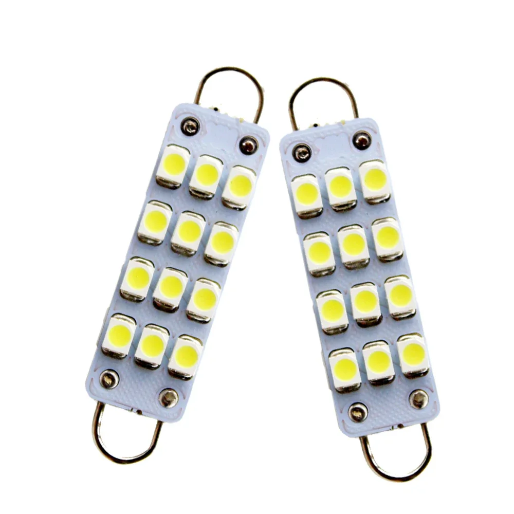 4PCS Festoon C5W 44mm LED Car Lights White 12 SMD LED Rigid Loop Dome Map Bulbs 561 562 567 Cargo Light 12V Auto Interior Light