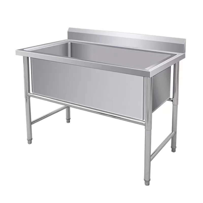gm-Factory Direct Free Standing 304 SUS Stainless Steel Sink Table Commercial Sink Laundry Sink for Outdoor