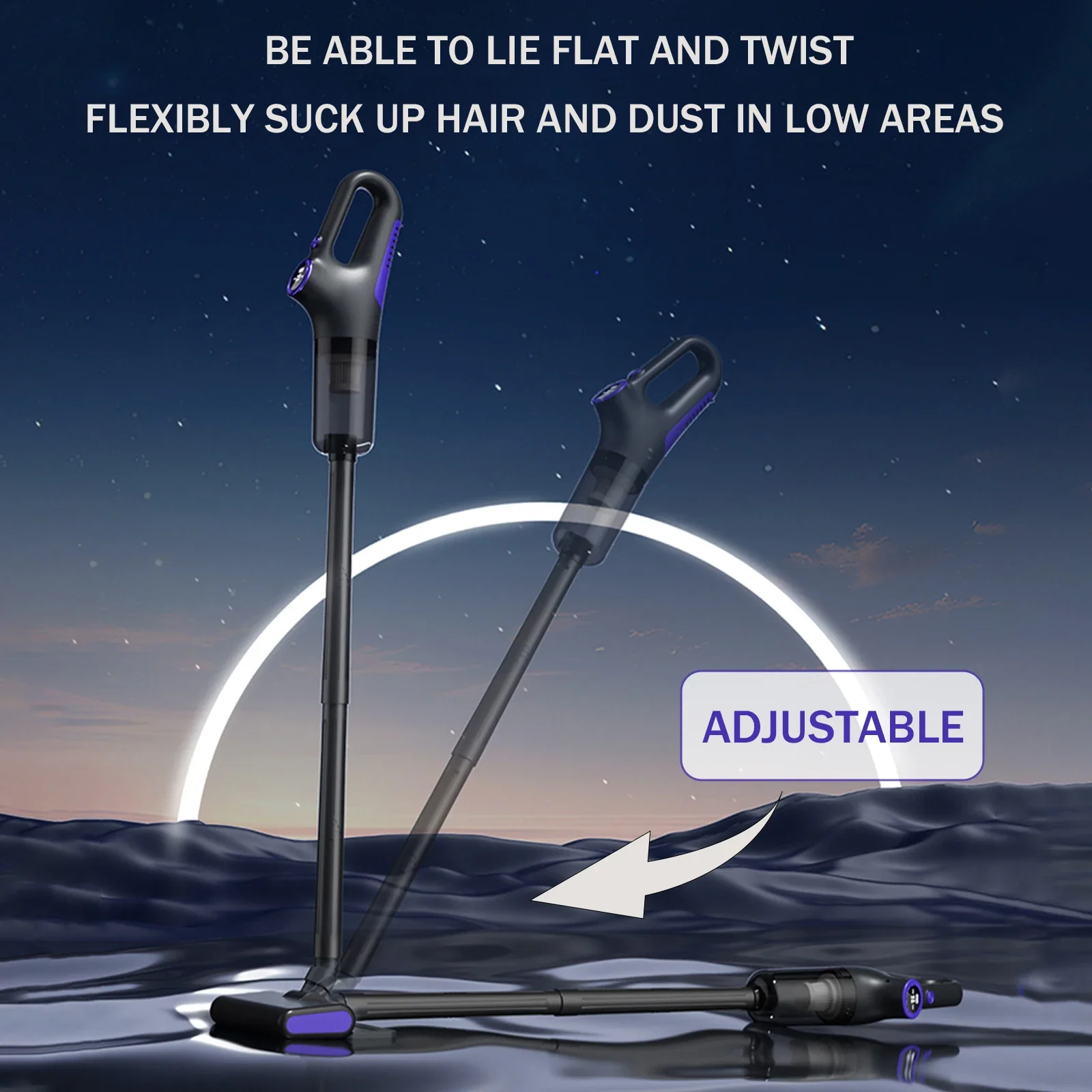 휴대용 무선 휴대용 진공청소기, 충전식, 자동차/사무실/가정용 사이클론 흡입 - 강력하고 가벼움