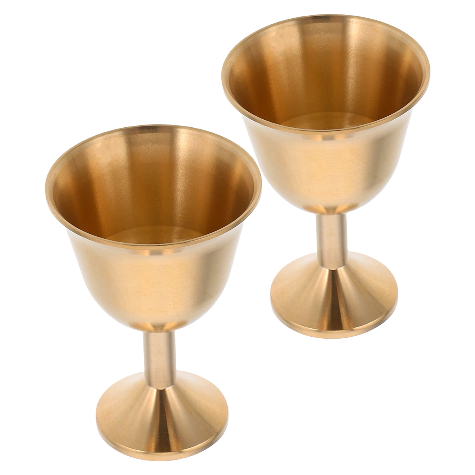 

2pcs Brass Wine Goblet Cups Vintage Style Beautiful Home Bar Decor Small Tumbler Craftsmanship