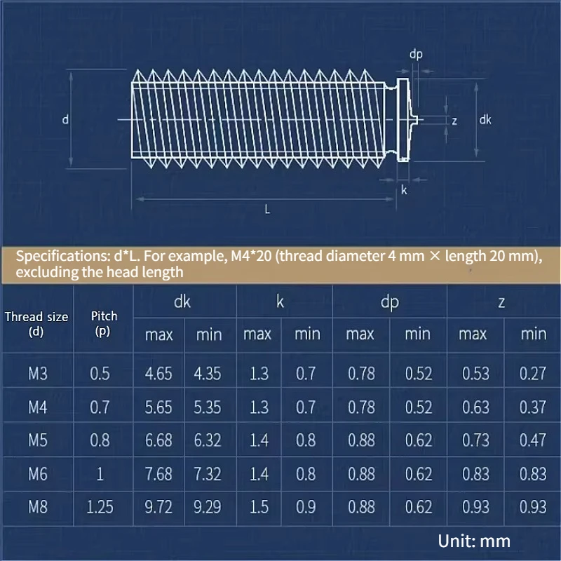 DIN32501 SUS304 Spot Welding Stud, Capacitor Discharge PT Type Weld Screw, Stainless Steel Spot Weld Stud Bolt M3 M4 M5 M6 M8