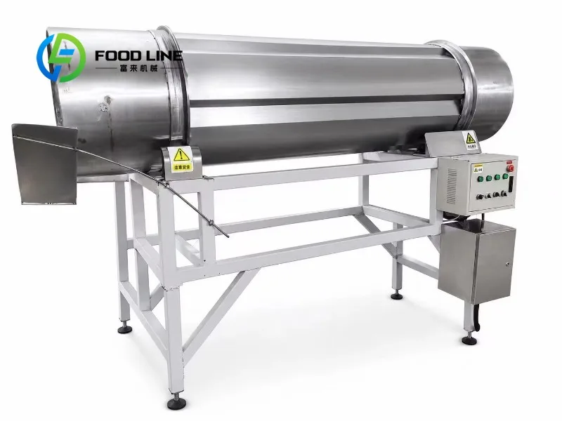 Customized Continuous Seasoning Tumbler Shock Resistant Reinforced Base Ensures Stable Long-Hour Continuous Production Operation
