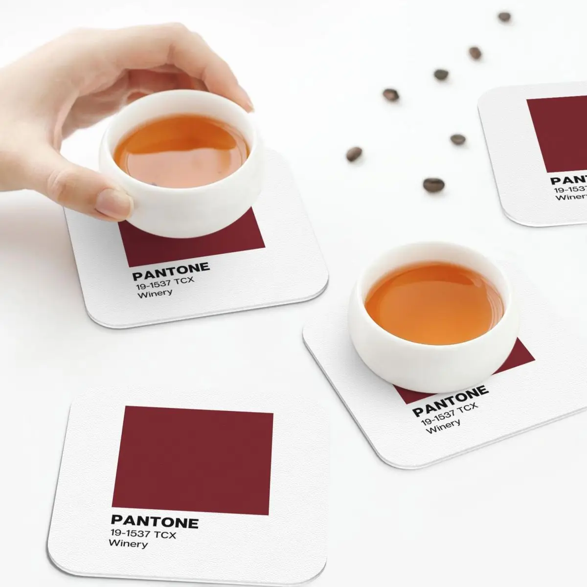 

Подставки Pantone Winery, кухонные салфетки, водонепроницаемые изоляционные коврики для чашек, кофейные коврики для декора, домашняя посуда, подушечки, набор из 4 шт.