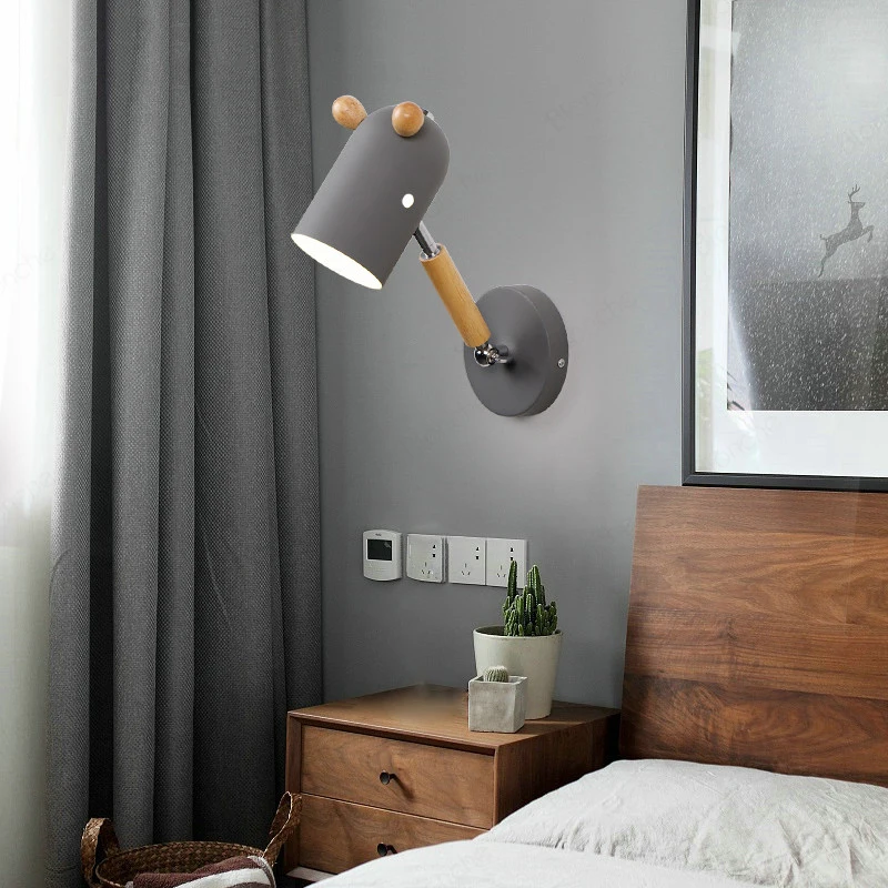 Đèn LED Dán Tường Bắc Âu Mới Phòng Ngủ Đầu Giường Đèn Macaron Nhiều Màu Sắc Бра Trẻ Em Trang Trí Phòng Sconces Nhà Decors luminaria