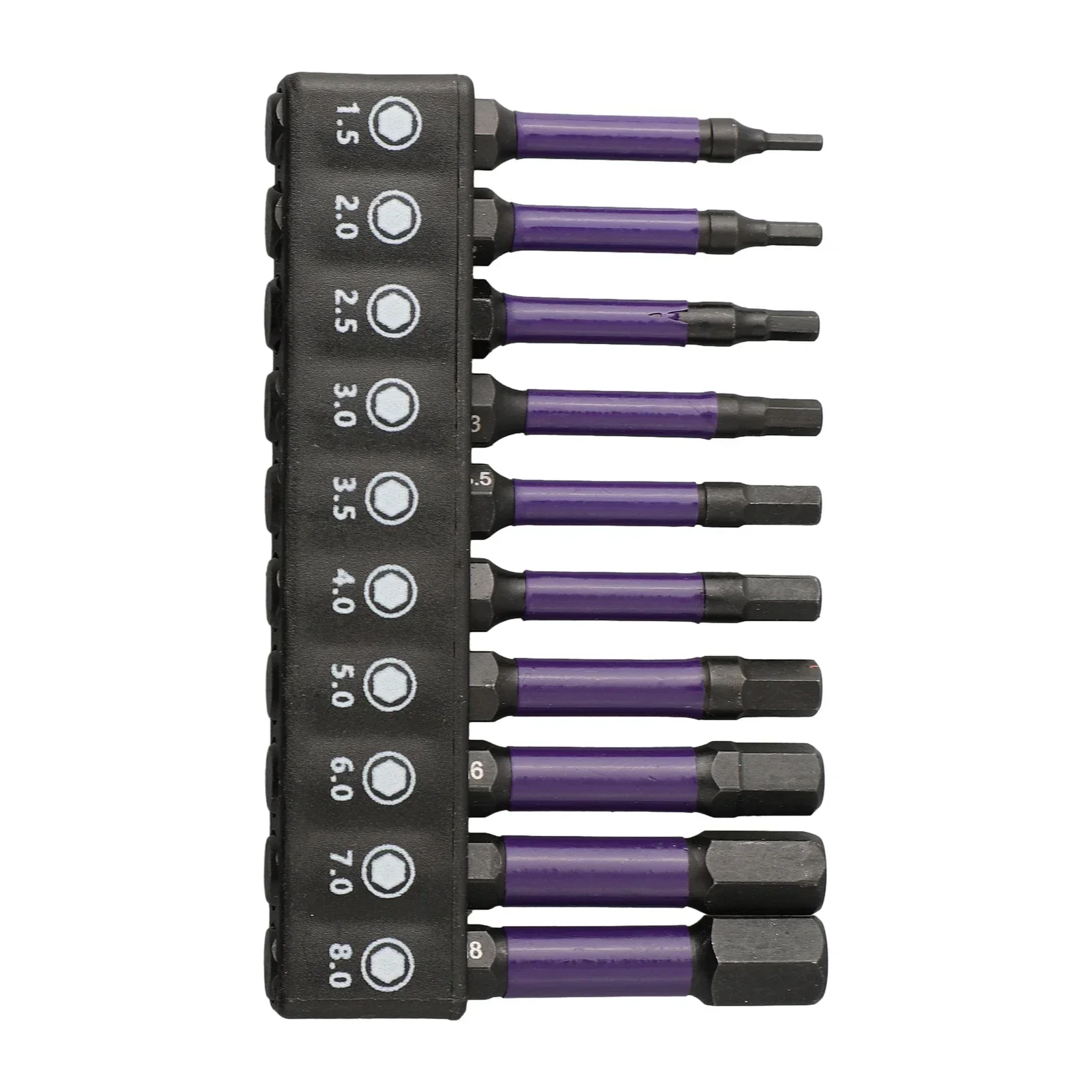 11pc Magnetic Hexagonal Pneumatic Screw Screwdriver Bit Set 1/4 Shank Screwdriver Bit H1.5 H2.0 H2.5 H3 H3.5 H4 H5 H6 H7 H8