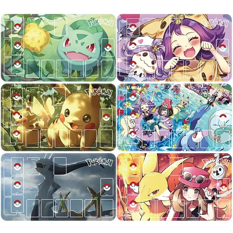 60*35*0,2 Cm PTCG Charizard Bulbasaur Arceus tapete de cartas de juego dedicado Acerola juego de batalla Anime bloqueo el borde tapete de mesa juguetes de regalo
