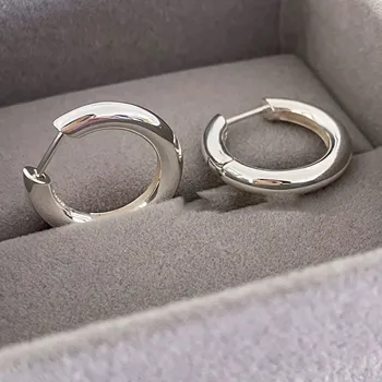 BF CLUB 925 sterling zilveren oorbellen voor vrouwen Trendy eenvoudige retro ronde oorbel sieraden voorkomen allergie feestaccessoires