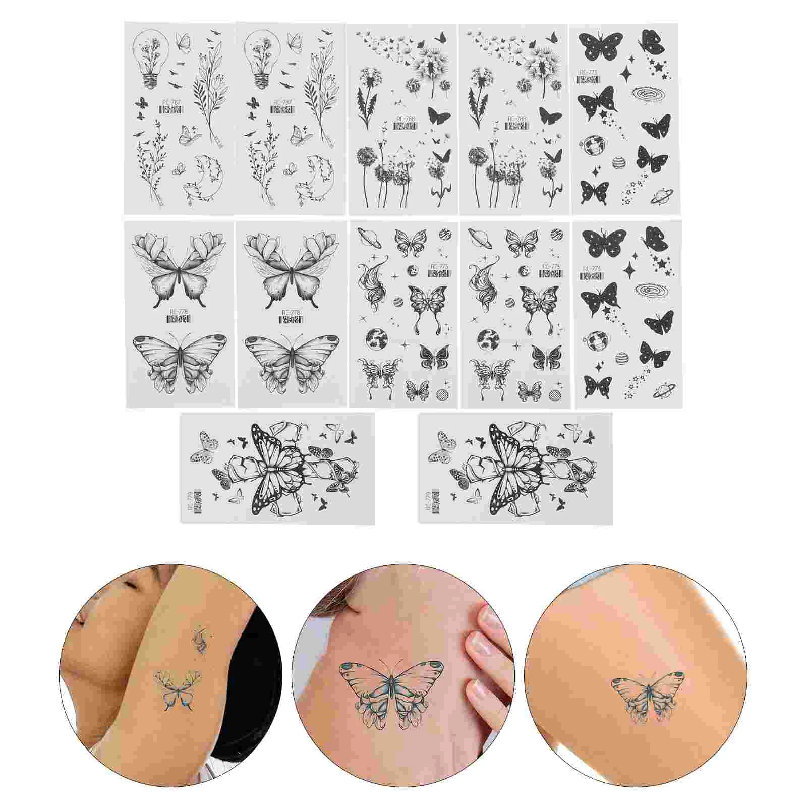 

12 Sheets Flower Temporary Tattoos Stickers Fashion Tattoos Flower Vintage Women Body Temporary Adult Decals for Adults