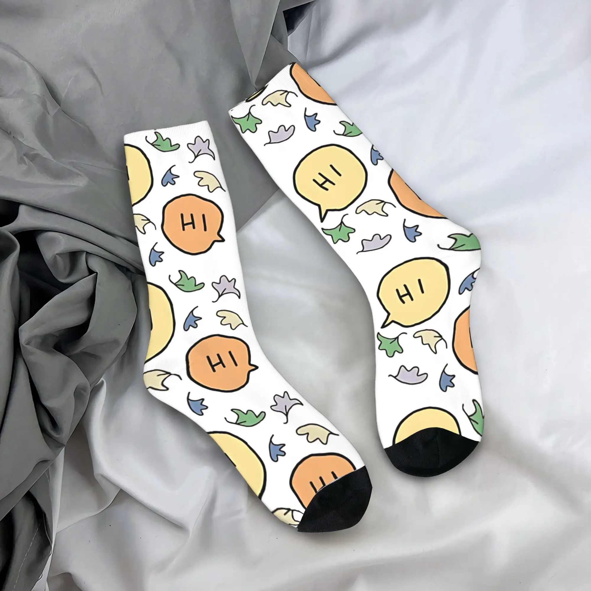 

Мужские носки унисекс, чулки с листьями, нескользящие удобные носки, осенние носки для скейтборда с забавным принтом