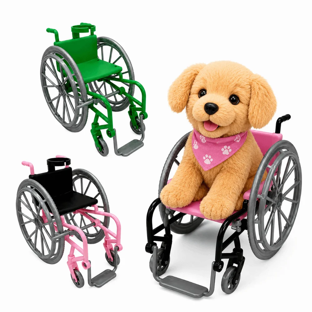 1/6 Scale Miniature Wheelchair Toy Realistic Design Safe Plastic Material Simulation Wheelchair Model Movable Wheels