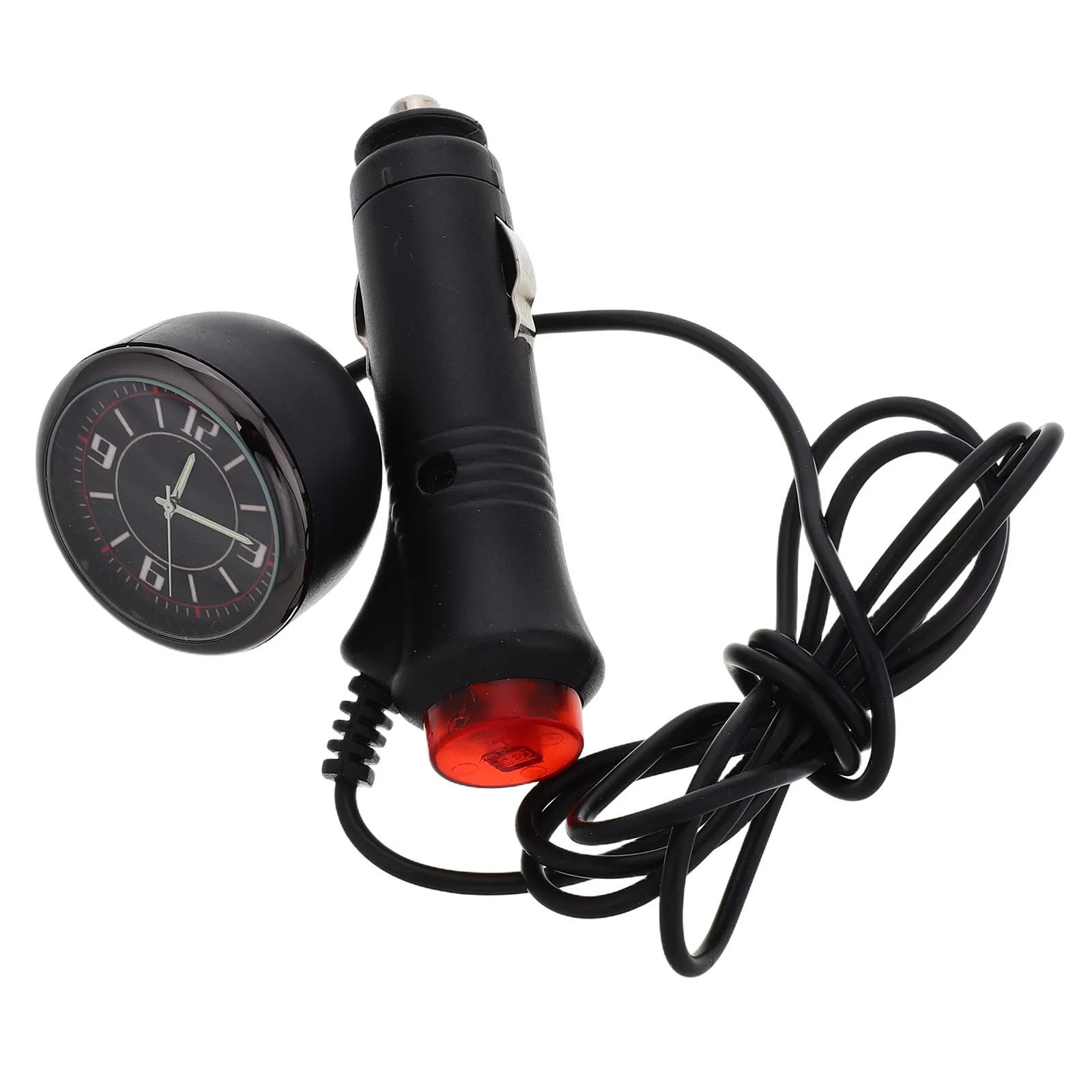 Car Dashboard Clock Digital Glow in The Dark Compact Size Cigarette Lighter Cord Car Accessories Unique Clocks