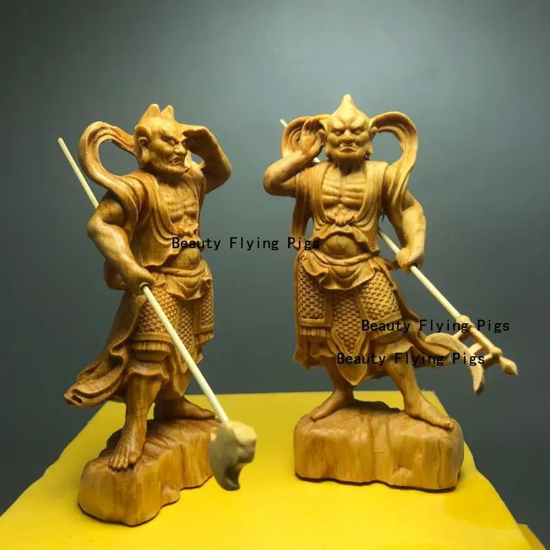 Cliff Cypress Woodcarving Thousand Mile Eye Wind Ear Statue Half Hand Craftsmanship Protector General 1pc Home decor accessories