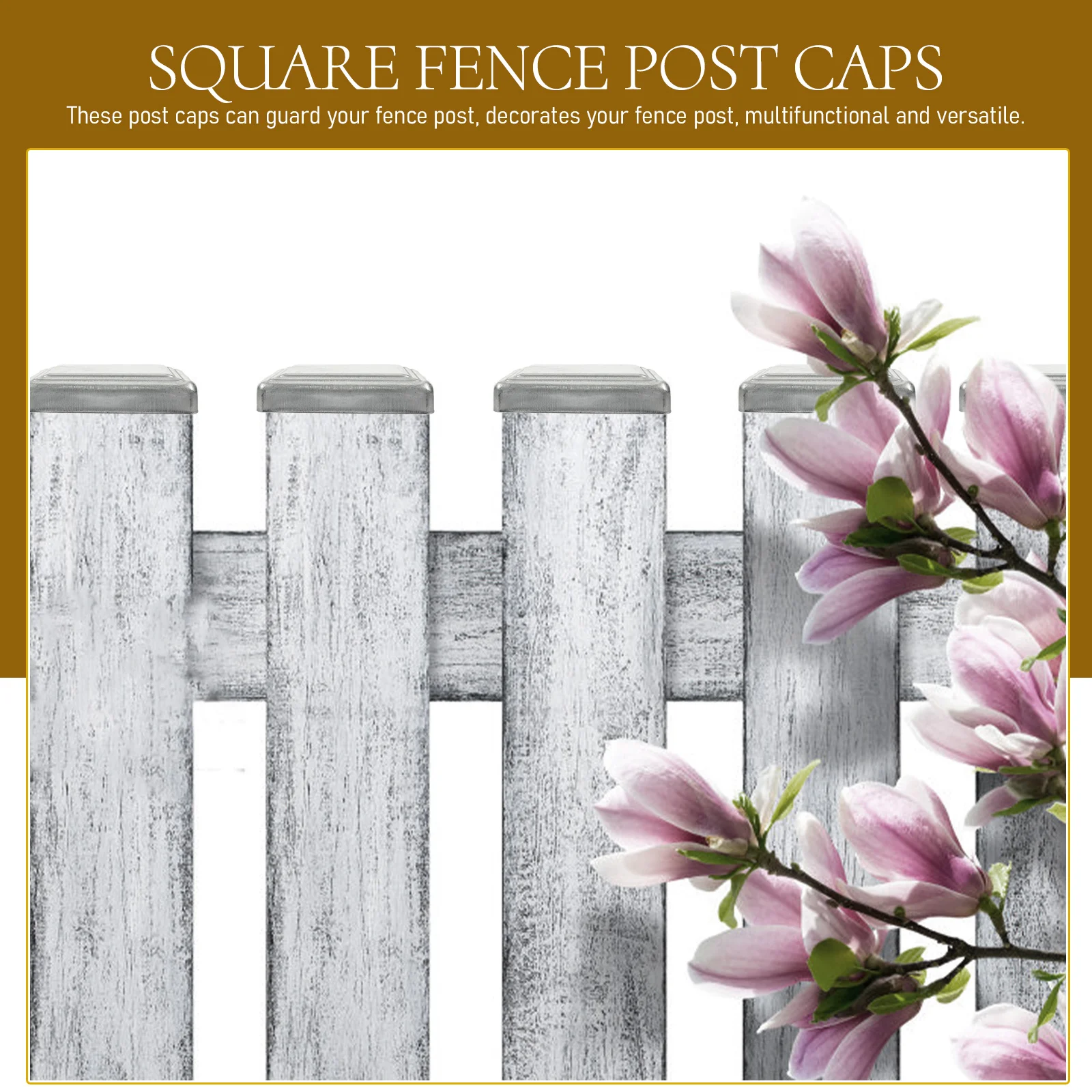 

10PCS Fence Post Caps Square Cover 100x100mm Decorative Metal Finials for Balustrade Gates Solar Lighting Outdoor