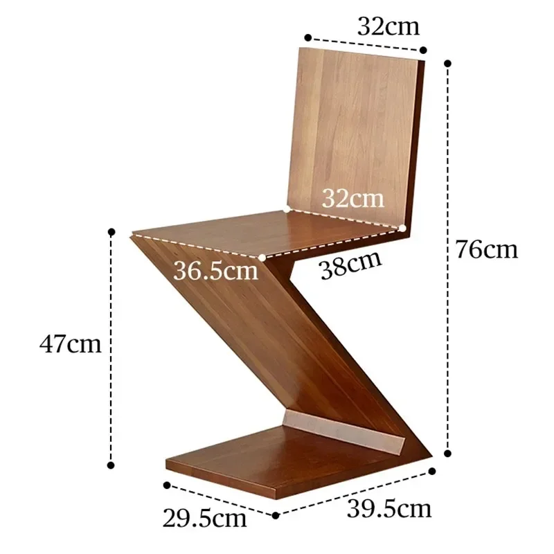 Silla de lujo de diseño en forma de Z para el hogar, muebles de comedor creativos de madera maciza, regalo para sala de estar, Zigzagchair