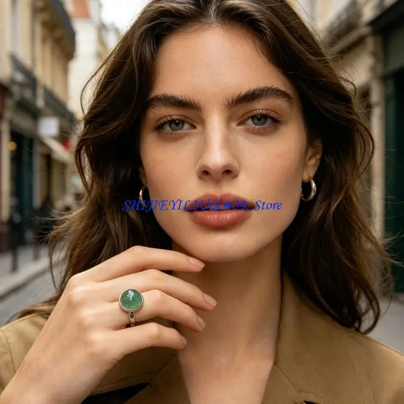 E21F Artisanal Crafted Adjustable Ring Featuring Real Seashells Modern Minimalist Design Comfortable Wear Finger Accessory