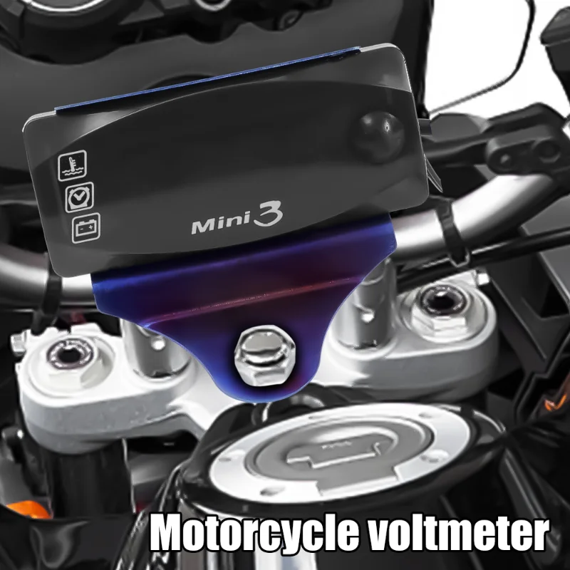 3 In 1 Motorcycle Voltmeter Waterproof Dustproof Electronic Thermometer Universal Electronic Clock LED Digital Display Equipment