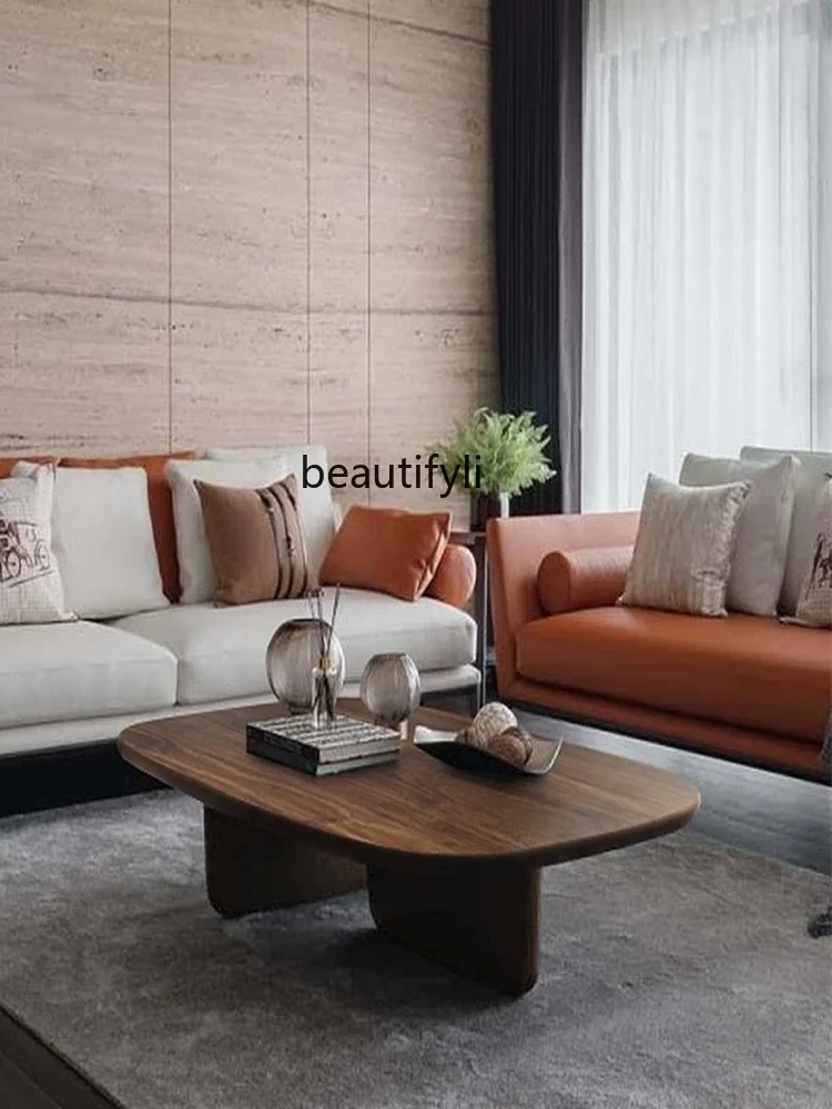 Stolik kawowy z litego drewna Salon Niski stolik Nordic Designer B & B Minimalistyczny japoński styl Log Retro Kreatywny stolik do herbaty