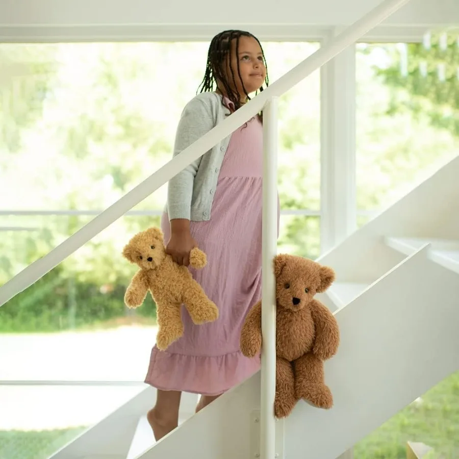 18インチのアーモンドブラウンのぬいぐるみテディベア、睡眠に最適、超柔らかく心地よい、アメリカ製、寝室やギフトに最適