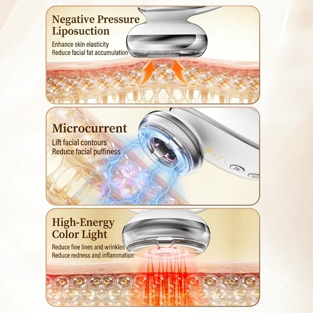 Exquisite EMS Facial Beauty Device Negative Pressure Lifting Massager Skin Firming Facial Muscle Relaxing Skincare Tool
