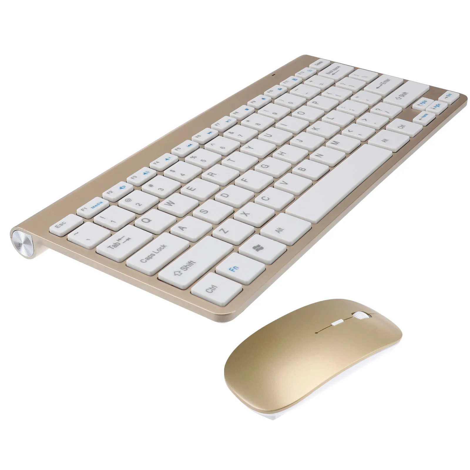 

Creative 2.4G Wireless Keyboard Mouse Set Ultra-Thin Portable For Computer Tablet Phone Home Office Rose Gold No
