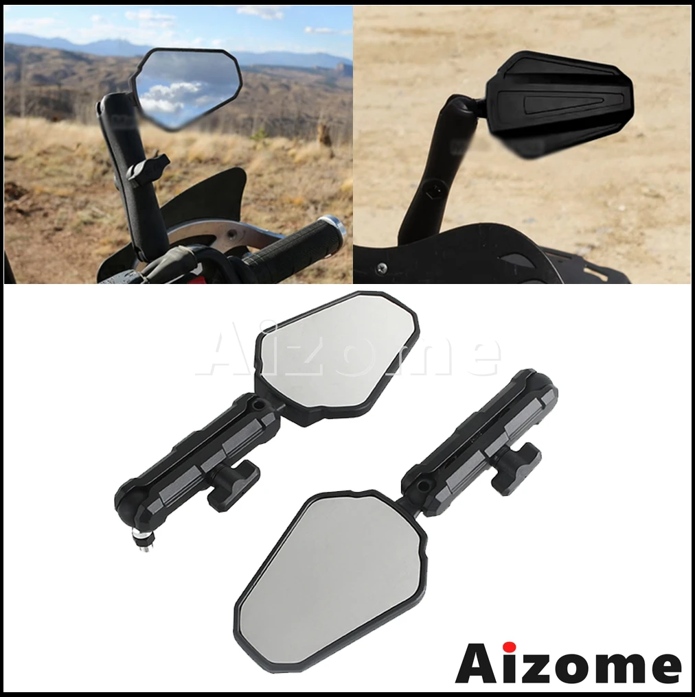 Universal Mirrors Black E24 E-Mark Motorbike Rear View Mirrors Folable Rearview Anti-fall Folding For Suzuki Honda Shadow VT750