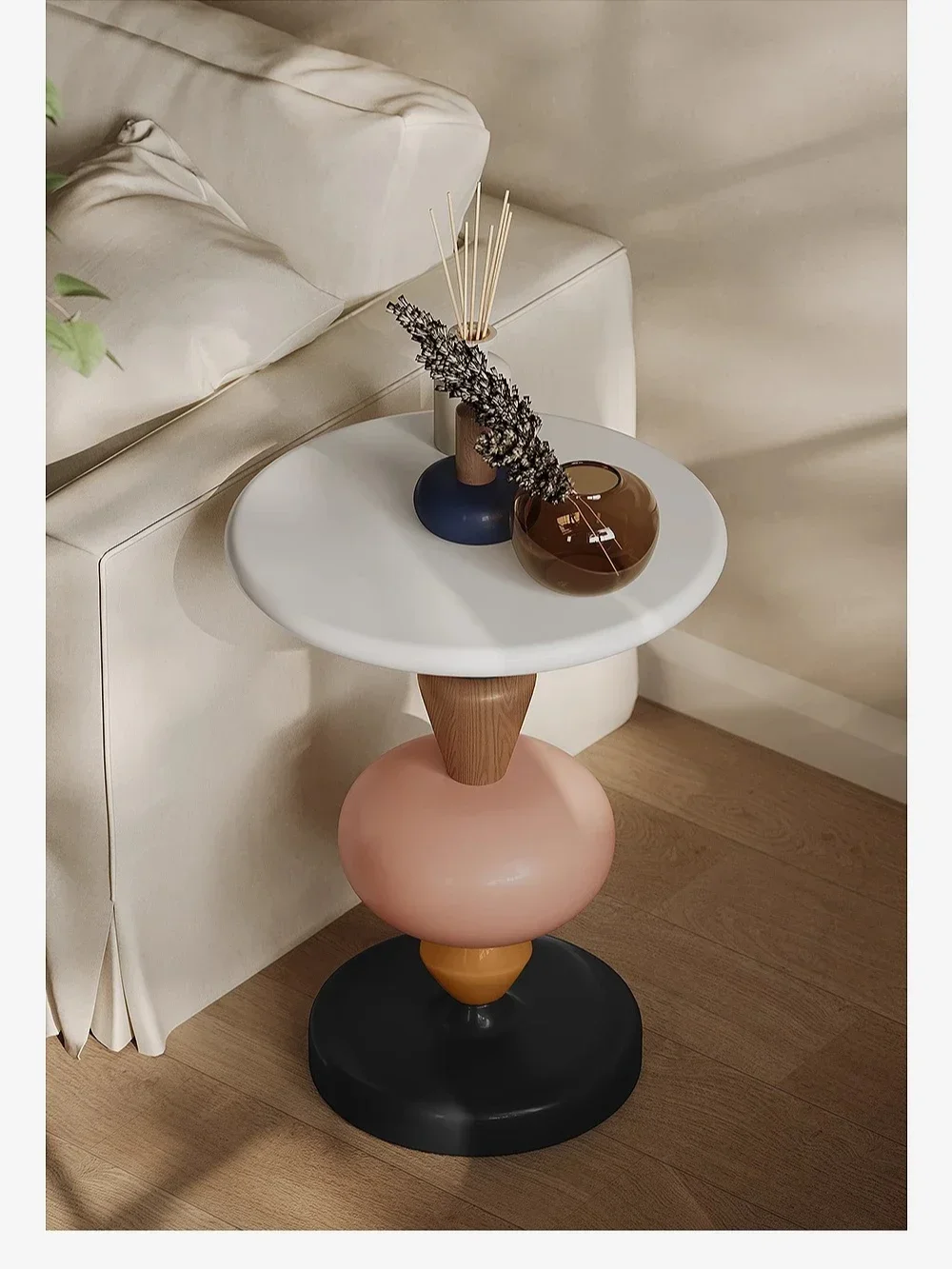 Sofá mesa auxiliar pequeña simple moderno creativo balcón pequeña mesa de centro mini