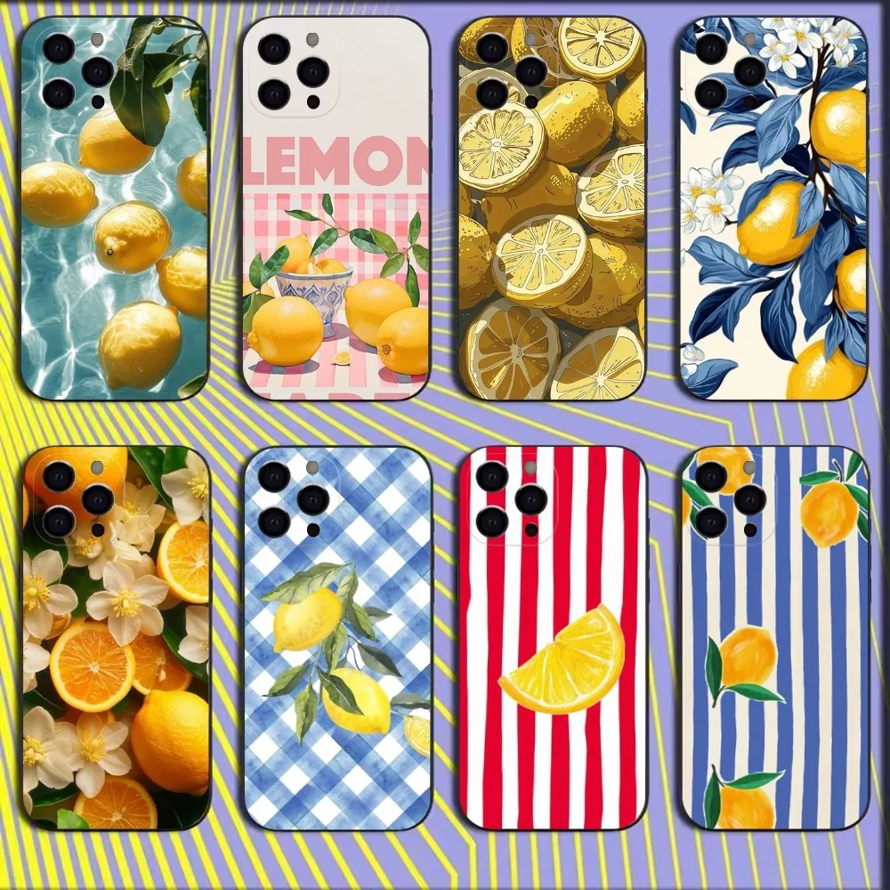 

Fruit lemon Painting Phone Case For iPhone 16,15,14,13,12,11,Mini,Pro,SE,MAX White Matte Shockproof Cover