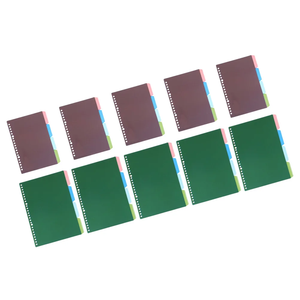 

10Sets Notebook Index Dividers Bright Colored Binder Dividers with Tabs Plastic Page Markers for Journal Report Diary