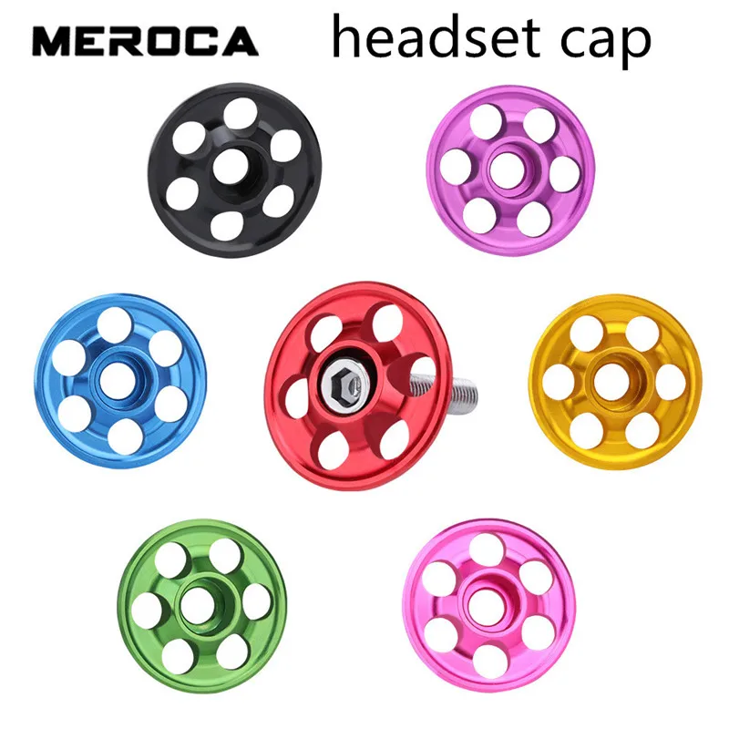 Bike Headset Cover Hollow Out Ultra Light MTB road bike CNC Anodized Headset Cap mtb power cap bike tuning steering box cover