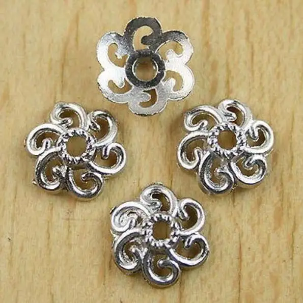 

40pcs 12mm Tibetan Silver /shinny Gold Color Crafted Hollow Flower Bead Caps Jewelry Making H0160