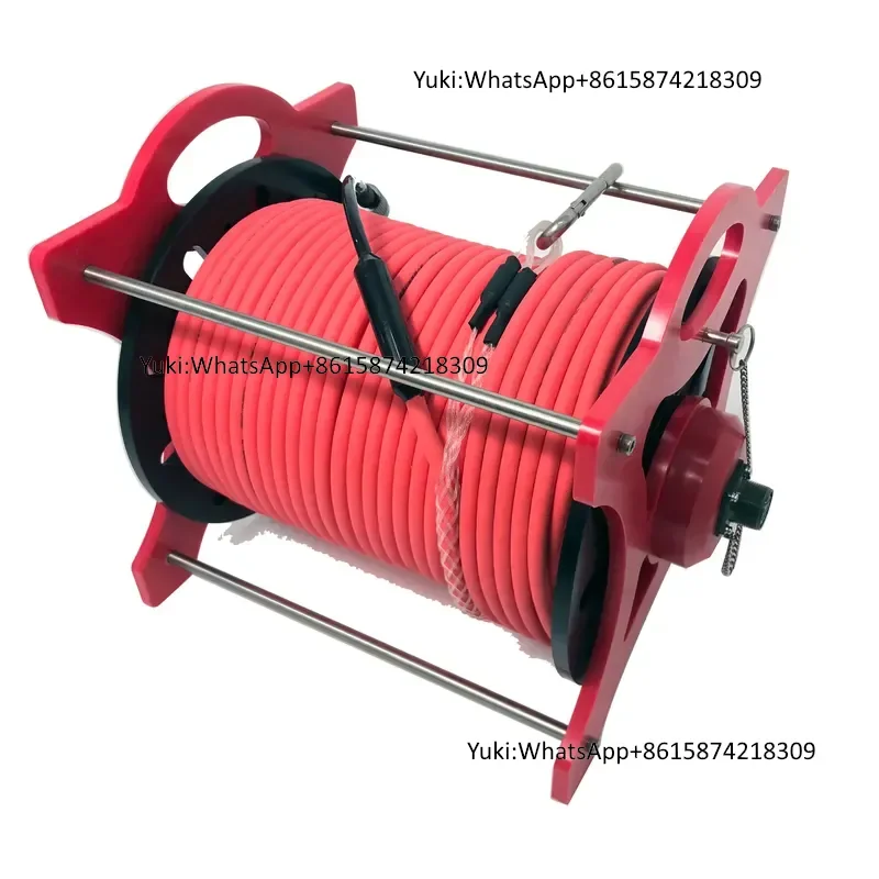 Manual Retractable POM Frame Spool R107-D11L100 with 316L Stainless Steel Support Drones Accessories Featuring Slip Ring
