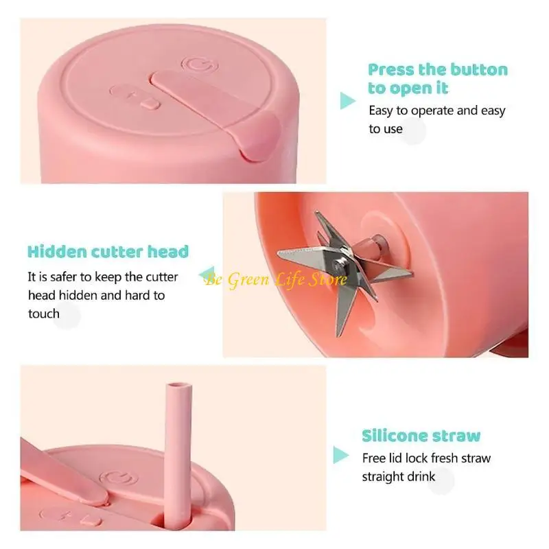 M7DF 휴대용 주스 컵 휴대용 블렌더 충전식 과일 과일 믹서 전기 쉐이크 컵 귀여운 블렌더 여행