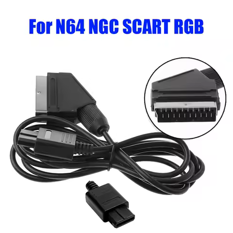 1.8M For Nintendo SNES Gamecube N64 Console A/V TV Video Scart RGB Cable Stereo Video Wire RGB Video 21 Pin Euro Scart Plug