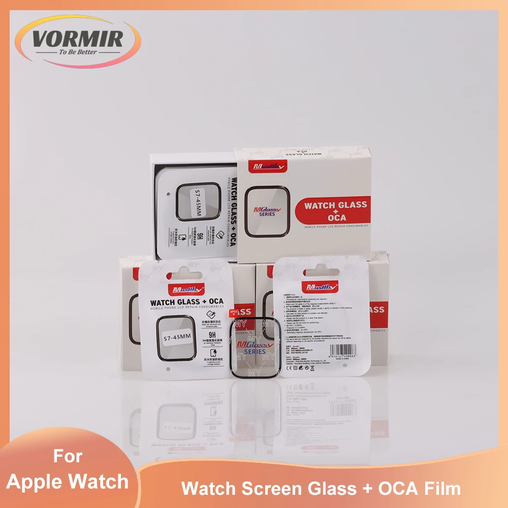 Front Outer Glass Screen With OCA Film External Glasses Lens Panel Parts Replacement For Apple Watch Series 4 5 6 7 8 SE 38 42mm