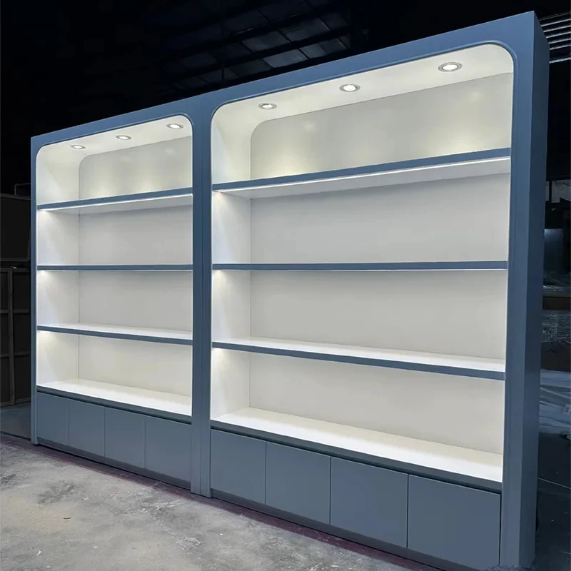 custom.Sustainable Durable High-Density Paint Board Display Cabinet Cosmetics Perfume Samples Skin Care Live Rooms