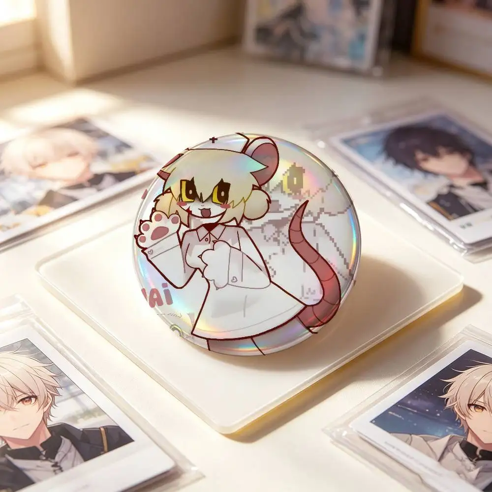 CUTE Lorna TM Damm Terrible Mouse  Brooches Soft Button Pin Funny Silly Gnarpy On A Skateboard Meme Badge Gamer Collection Gifts