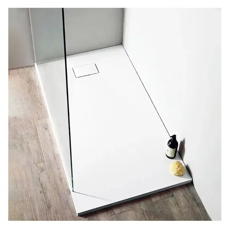 06 factory European center drainage stone resin shower bottom basin non-slip bathroom rectangular SMC shower tray