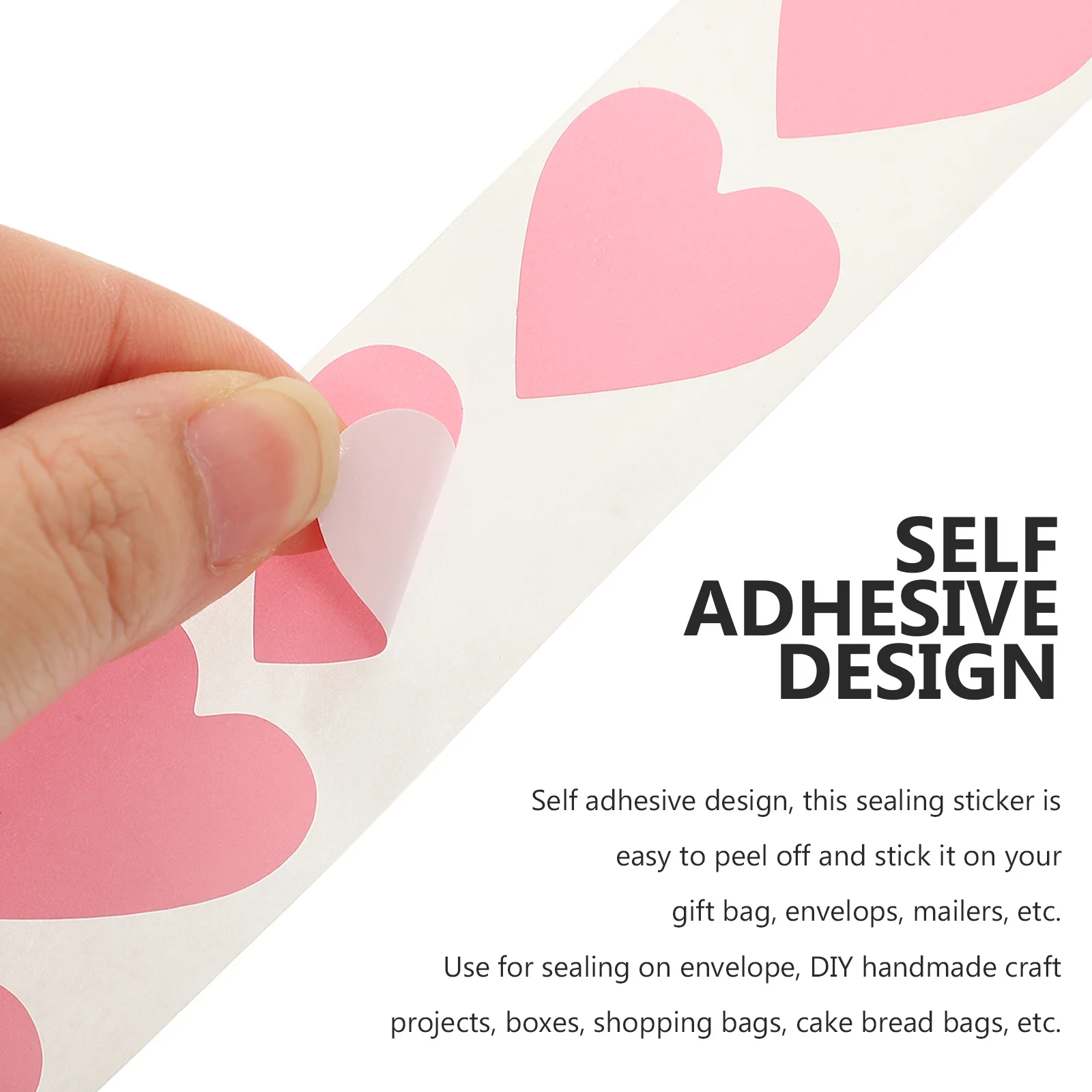 Étiquettes autocollantes en forme de cœur, 2 rouleaux, autocollants de scellage pour emballage cadeau, enveloppe, bricolage artisanal, décoration de mariage, saint-valentin, 2 pièces