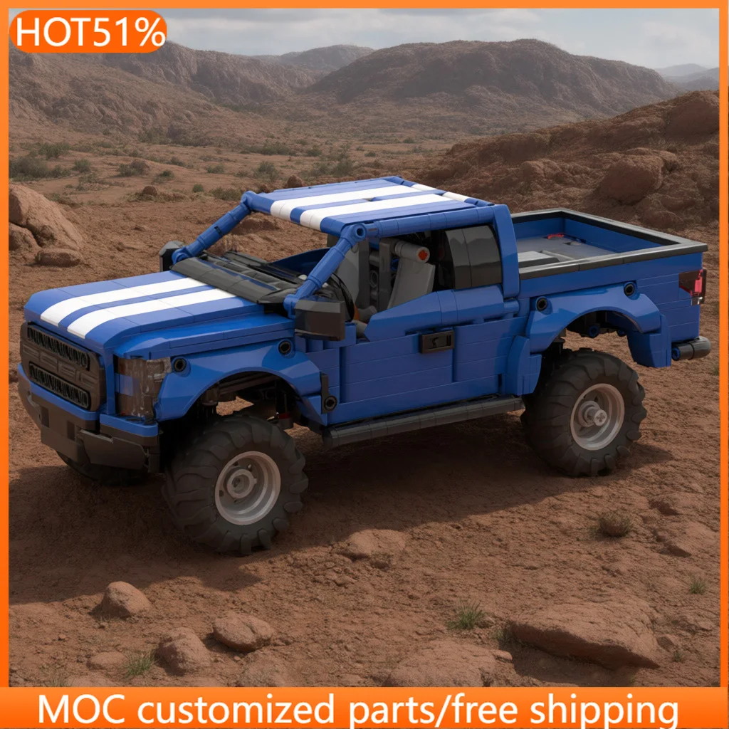 

1021 деталь конструктора: Внедорожный пикап MOC, модульный конструктор для детей, творческая игрушка DIY, подарок на Рождество