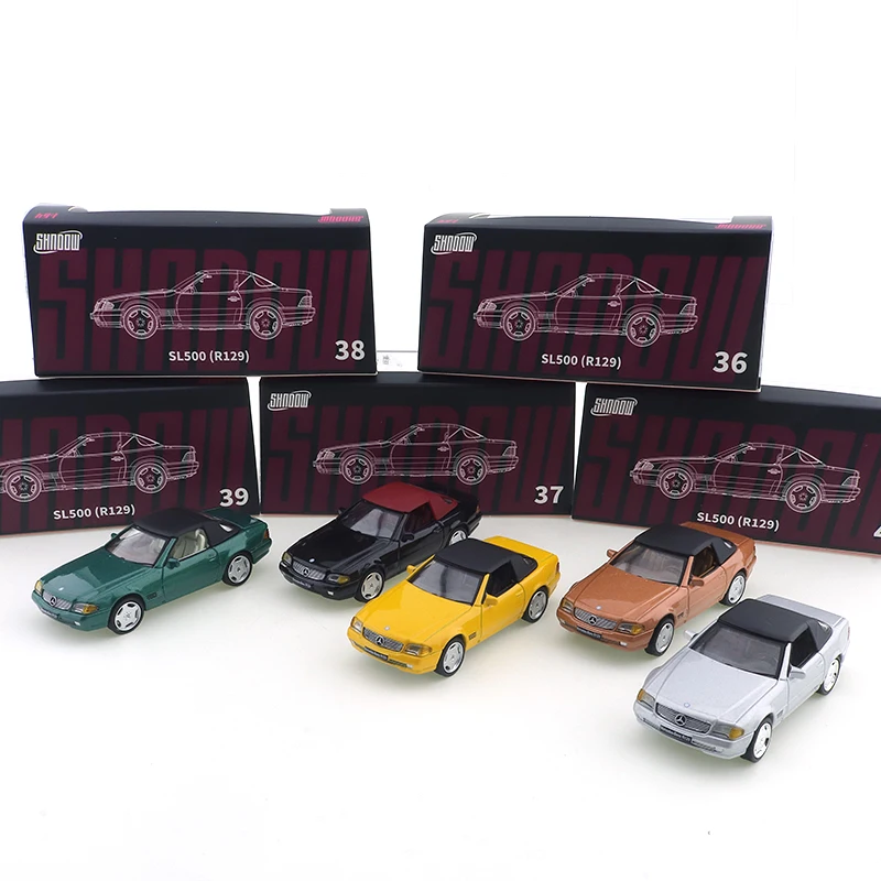 DCT 1/64 Simulation Miniature Car Model  SL500(R129) Black  Yellow Green  Collection Adornment Toy Diecast Automotive Model